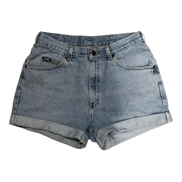 Vintage Lee Blue Jean High Waisted Shorts- Size 34 (fits like a 30) - Picture 1 of 7